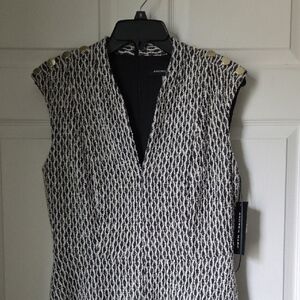 Andrew Marc Black and White Textured Dress